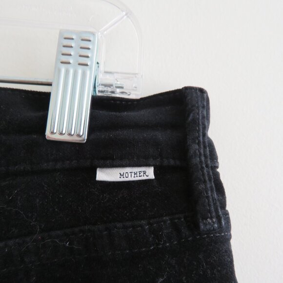MOTHER The Charmer in My Life As A Snow Bunny Black Velvet Pants - Size 31 - Picture 10 of 13